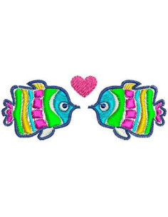 Brightly colored fish  Embroidery design