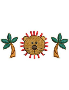 Embroidery Design Little lion with palm tree Embroidery design