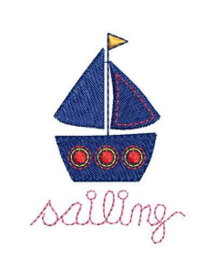 Embroidery Design Barquito Sailing Embroidery design