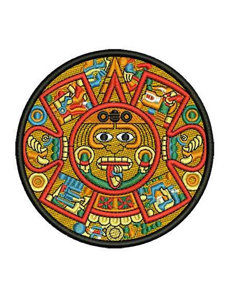 Aztec calendar colorful 9 cm.