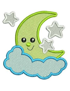 Embroidery Design Embroidery design  moon little cloud