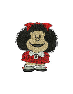 Mafalda Smiling Embroidery design 