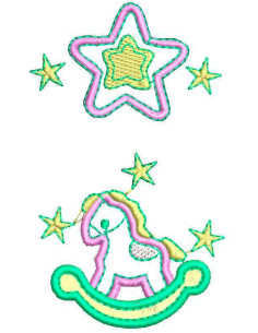 Star horse Embroidery design 