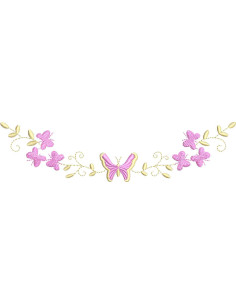 Spring butterflies Embroidery design 