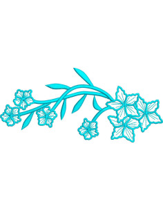 Turquoise flower Embroidery design 