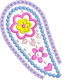 Floral jewel Embroidery design 