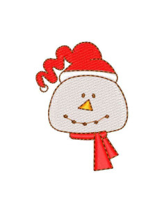 Snowman face Embroidery design 