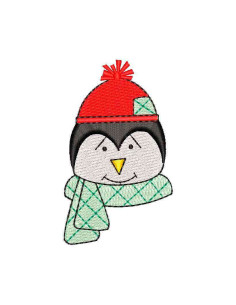 Penguin face Embroidery design 