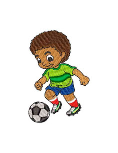 A Boy Playing Soccer Embroidery design 