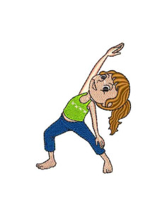 Girl doing Yoga Embroidery design 