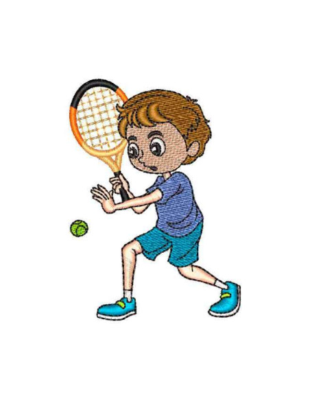 Cute little boy playing Tennis