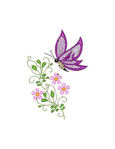 Flower Butterfly Embroidery design 