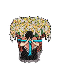 Alcatraces flower seller Embroidery design 