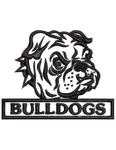 Bulldog silhouette Embroidery design 