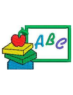 ABC books school Embroidery design 