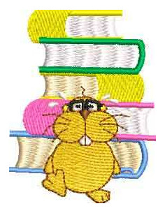 little-beaver with-books Embroidery design 