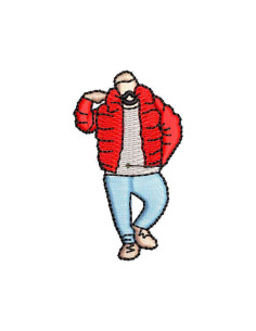 Red jacket man Embroidery design 