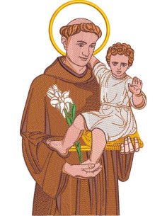 Saint Anthony of Padua 9.8 inch. Embroidery Design