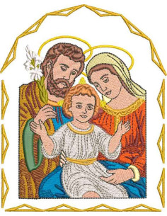 Holy Family 5.8 inch. Embroidery design 