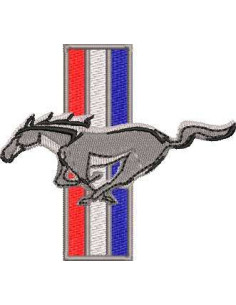 Mustang Emblem 3.1 inch. Embroidery design