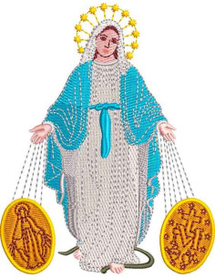 OUR LADY OF GRACES 12 CM Embroidery design 