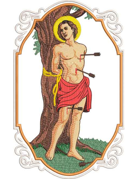 Saint Sebastian with frame 28 cm.