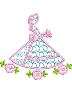 Belle in the garden Embroidery design