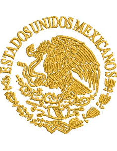 Aguila Escudo 2 México 5cm. Picaje matriz diseño para bordado