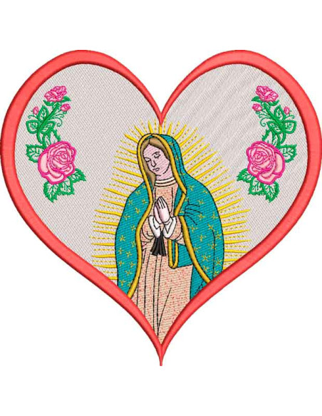 Ourl Lady of Guadalupe Heart 15 cm.