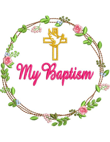 My Baptism Flower Frame (English)