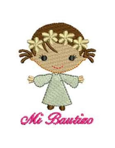 Little Girl Baptism Embroidery design 