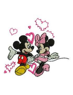 Bordado Mickey Mouse Minnie Mouse 