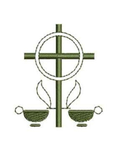 Cross candles Embroidery design 