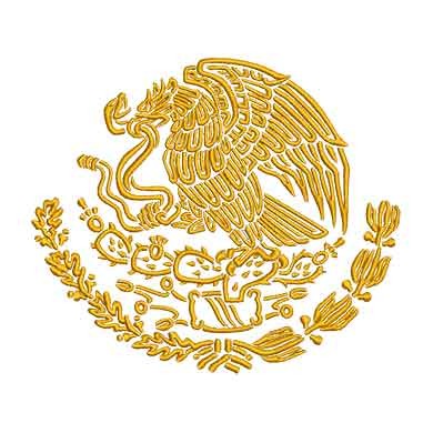 Ponchado matriz escudo nacional México para bordar a maquina 1 color 20cm