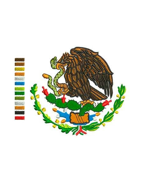 Aguila Escudo México a colores 10cm.