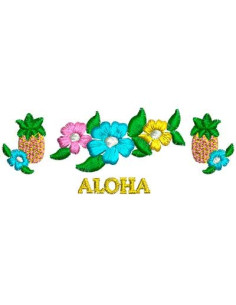 Flowers Aloha designs for embroidery