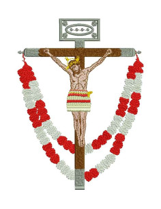 Jesus Christ on the Cross Garlands Embroidery