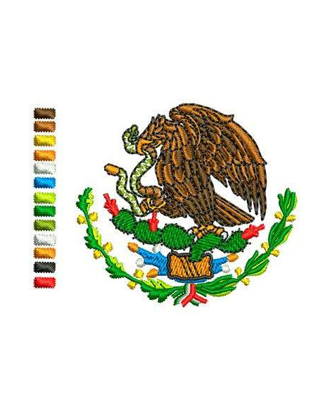 Eagle shield Mexico in colors 5 cm