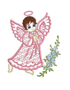 Angel flowers Embroidery design 