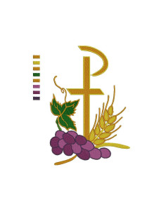 Cross with vine Embroidery design 