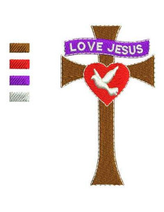 Cross Love Jesus Embroidery design 