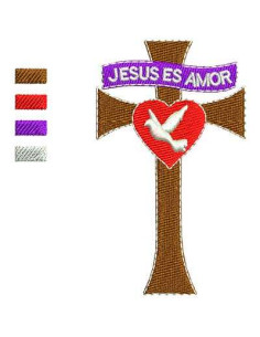 Cross Jesus es amor Embroidery design 