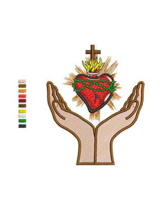 Sacred Heart in Prayer Embroidery design 