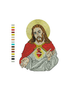 Jesus Sacred Heart Embroidery design 