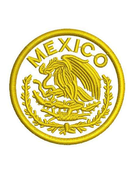 Mexico national shield design embroidery Machine colors 10 inches