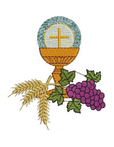 Chalice with grapes  embroidery design