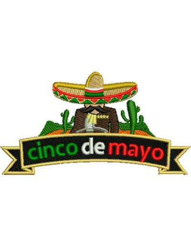 Cinco de Mayo diseño para bordado