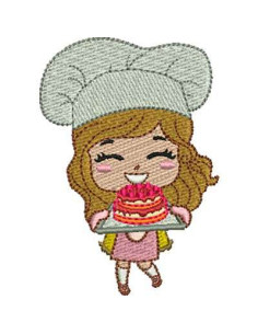  Pastry girl for embroidery