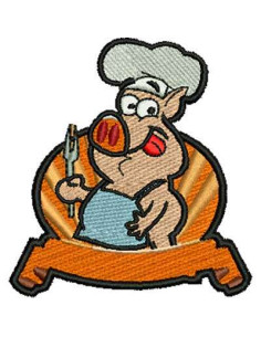  Chef pig for embroidery