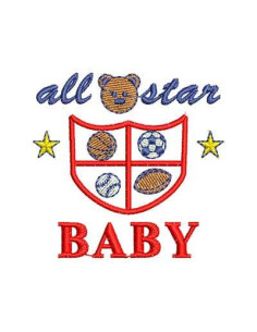 Embroidery Design  All star bear  embroidery design